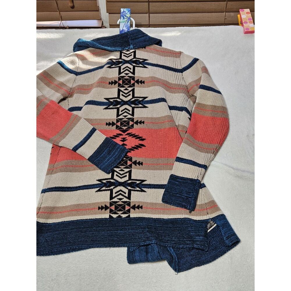 Belldini Womens Southwest Striped Cardigan Open Sweater Multicolor Small - Picture 9 of 10